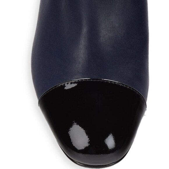 NEW STUART WEITZMAN Milla Cap Toe Knee High Boots BLACK LEATHER 9.5 B $850 - Picture 3 of 8